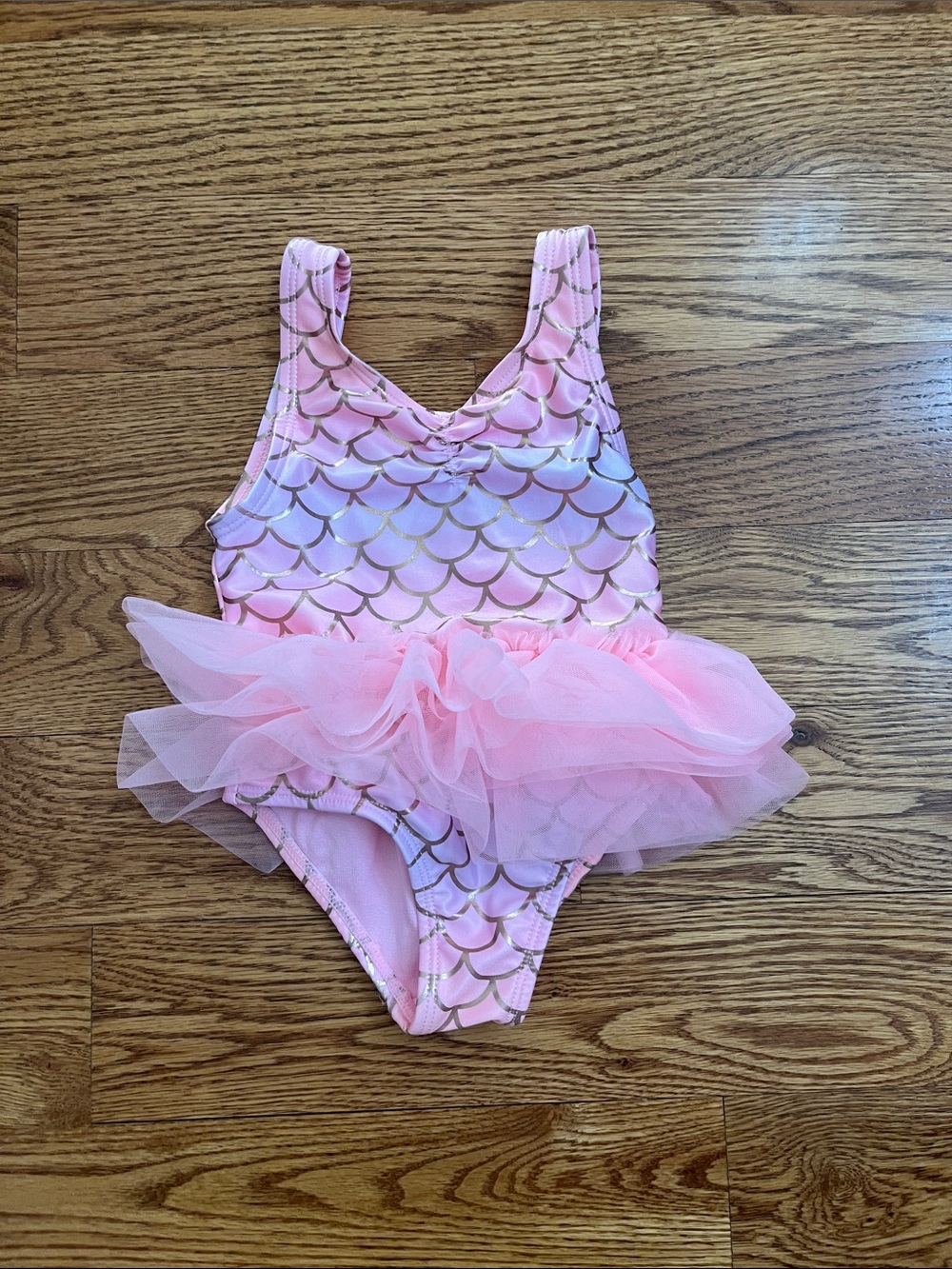 Wonder Nation Pink and Gold Mermaid Scale Swimsuit